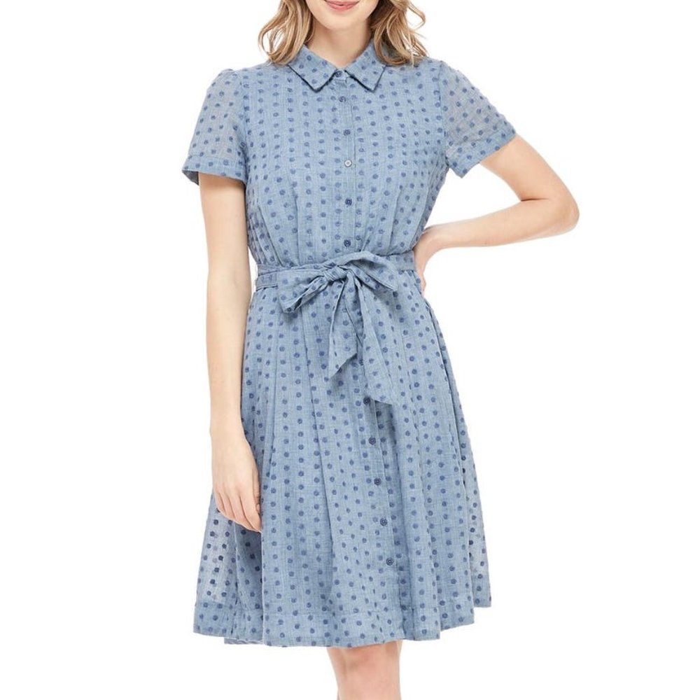 Blue Dress - Gal Meets Glam Rebecca Dot Dress